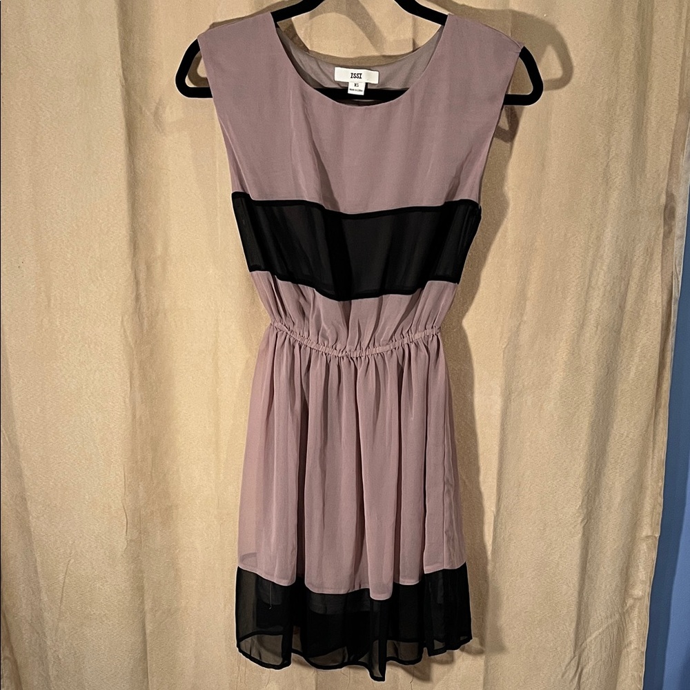 ISSI Mauve Mini Dress with Black Sheer Bands